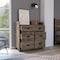 Tuhome Alyn Dresser, Four Legs, Four Drawers, One Double Drawer, Superior Top, Dark Brown CLB7153 - alternate 1